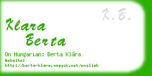 klara berta business card
